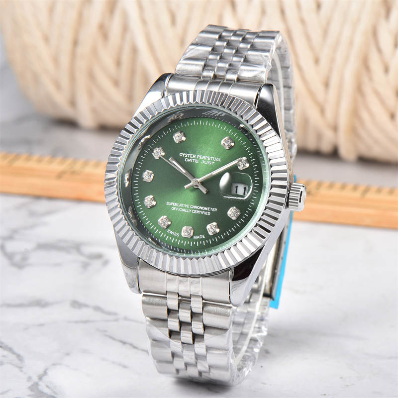 Rolex Casual Business Tooth Ring Calendar Steel Belt Men's and Women's Quartz Watch