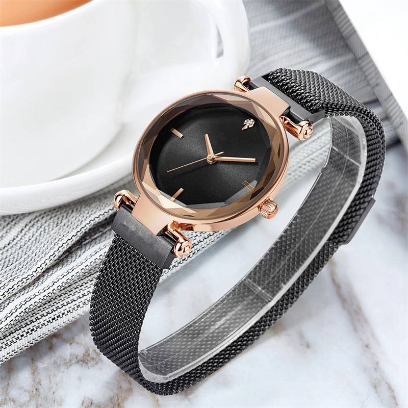GENEVA Women Ladies Watch Gold Silver Black White Alloy Mesh Band Wrist Watches