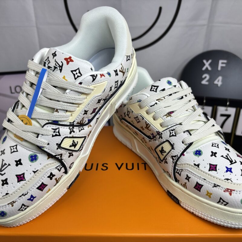 LV Trainer White Multicolor Monogram Trainer #54 Casual Sneakers Retro Basketball Skate Shoes