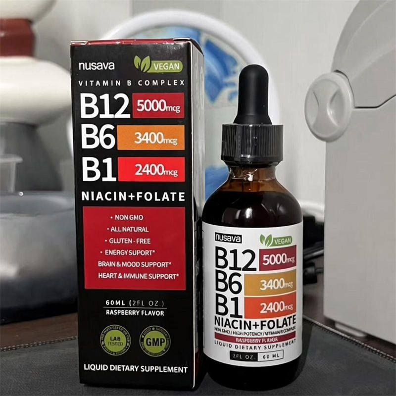1pc Vitamin B12 & B6 & B1 Liquid Drops, B12 Sublingual B Complex - B12 5000mcg 60ml