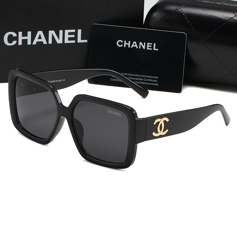 CHANEL Women Oversized Square CC Logo Sunglasses Solid Acetate UV400 Gradient Designer Shades
