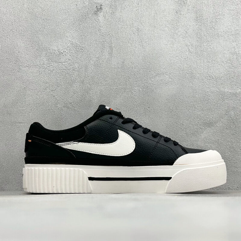 Nike Court Legacy Lift Women Platform Sneakers Leather Low Top Height Increasing Casual Skate Shoes Daily Walking Footwear