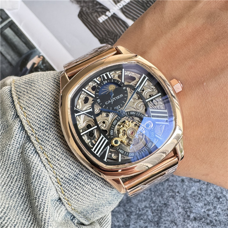 Cartier Mechanical Men's Watch Business Tourbillon Automatic Hollow Watch C Tourbillon